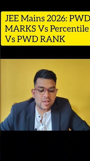 Jee mains 2026 Marks vs percentile vs pwd Rank | Safe score Pwd Category #pwd #cutoff #jee2026 #jee