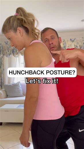 Get rid of hunchback posture with this simple exercise that can be done daily! #hunchback #posturematters #kyphosis #healthandwellness | PostureStrong