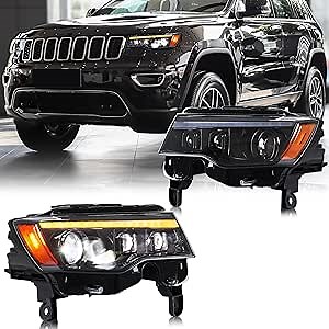 inginuity time LED Headlights for Jeep Grand Cherokee 2017-2021 4th Gen Start-up Animation Sequential Signal Accessary Front Lamps Assembly