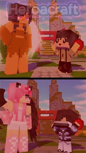 🍎😈 Poor Angel Vs Cute Demon Couple! Aphmau & Aaron Vs KC & Zane 😍😂 Ara Ara Meme | Minecraft #shorts