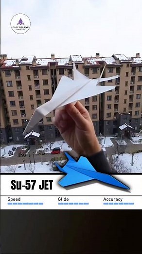 How to make a Super Fighter Su-57 JET 🚀 ORIGAMI EASY- Paper Airplane Tutorail Fly Far 500 FEET
