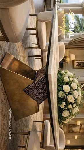 🌟Luxury Metal Dining Table for Modern Villas | ✨Premium Dining Furniture🚩