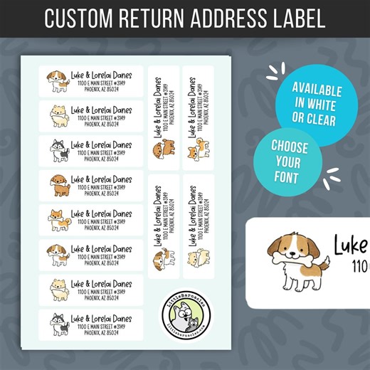 Custom Dog Bone Address Labels • Personalized Dog Return Address Stickers • Cute Pet Mailing Labels - Etsy