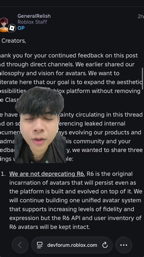Roblox: Update Avatar R6 Tidak Akan Dihapus