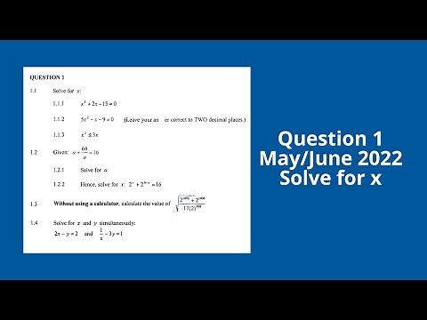 May/June 2022 Grade 12 Mathematics P1 Solve for x, Inequality etc Question 1 Supplementary Exam Memo