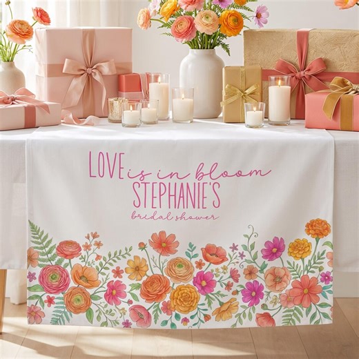 Sunset Wildflower Bridal Shower Table Runner | Love is in Bloom Decor | Floral Wedding Shower Runner | Personalized Bride Shower Decor - Etsy Canada