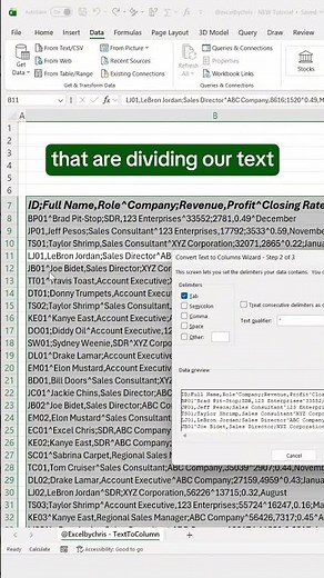 How to split data in Excel using Text to Column! #excel #spreadsheet #exceltips