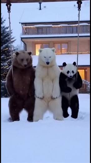 Ours en Aventure de Balançoire Neigeuse Regardez trois ours se balancer ensemble dans un paradis enneigé. #fblifestyle #AI Generated using Kling AI . . . (À des fins de divertissement uniquement. Consulter des professionnels si des conseils sur les activités sont présentés. Aucune affiliation à une marque n'est implicite si elle est représentée. Si le contenu s'inspire d'événements réels, des adaptations créatives peuvent être incluses. Le contenu peut inclure des images publiques.) | Fabiosa - 