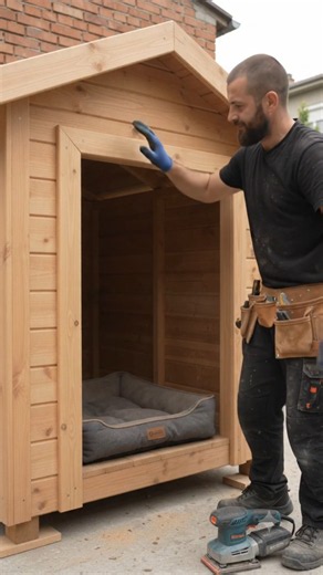 I Built a Rain-Proof Dog Shelter From Scratch 🐕🏠 #shorts #viral