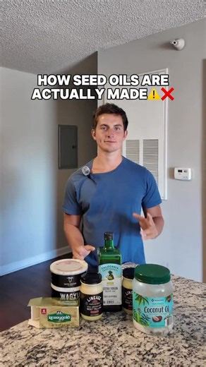 Bryce Turner on Instagram: "Imagine thinking these are healthy… Most seed oils are made through heavy industrial processing that includes high heat, refining, and deodorizing just to turn seeds into something shelf-stable and neutral tasting. That process strips away anything natural and leaves behind a highly refined cooking fat. Choosing more traditional fats like butter, tallow, coconut oil, or olive oil is simply choosing foods that are more stable, less processed, and closer to what humans 