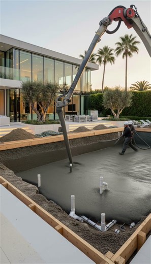 Modern Luxury Pool House at Sunset | Dream Resort-Style Backyard Design