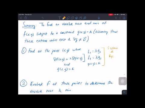 Sec 14.8: Finding Extreme Values using the Lagrange Multipliers Method Examples