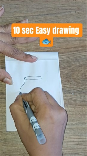 10 sec Easy drawing🐟 #art #drawing #challenge #howtodraw #tutorial #drawingchallenge #shortsviral