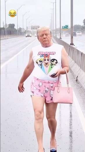 Donald Trump Disguised as a Woman Walking Down the Street 😂👠#donaldtrump #viralvideo #memes #funny