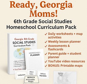Georgia 6th Grade Social Studies Curriculum: Complete Homeschool Bundle (PDF) - Etsy