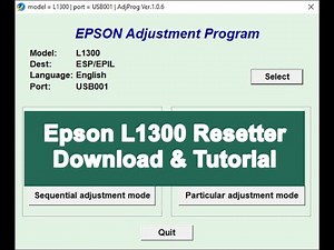 Epson L1300 Resetter Software and Tutorial