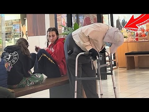 Fat Old Man Farts In Peoples Faces At The Mall!!