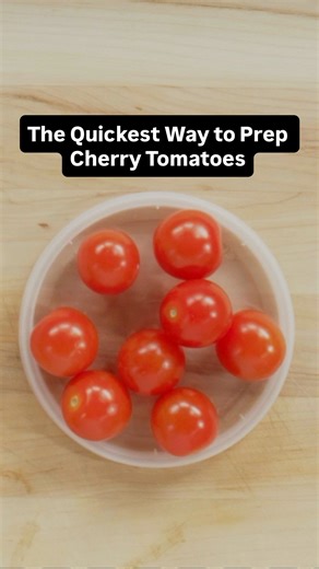 epicurious on Instagram: "Tired of slicing cherry tomatoes one at a time? Chef Frank Proto has the perfect hack for you, and all it involves is a plastic lid. Link in bio for more veggie hacks."