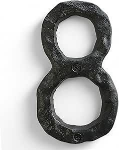 NACH House Numbers for Outside, 5.5 inch Black Address Numbers for House - Number 8 - Rustic Numbers for Outside with Mounting Hardware