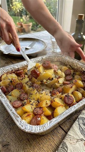 Smoked Sausage & Herb Potato Bake #avasdailydishes #comfortfood #easyrecipe #recipe