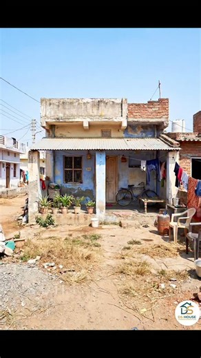Ds house transformation on Instagram: "From humble beginnings to high-end luxury! 🌟 Watch how I reimagined this basic single-story house into a stunning modern villa. The process moves from cleaning up the rugged grounds to plastering, installing a chic metal roof with glass railings, and finishing with elegant stone walls and mood lighting for the perfect evening vibe. It’s amazing what a little vision can do to a space. Full Disclaimer: The architectural visualization images are made by AI, b