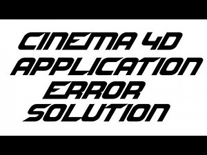 How To Fix The Cinema 4D Startup Error
