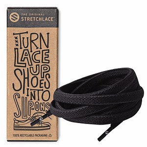 The Original Stretchlace Stretchable Flat Shoelaces, Black, 35 in (88 cm), 2 Count - Walmart.com