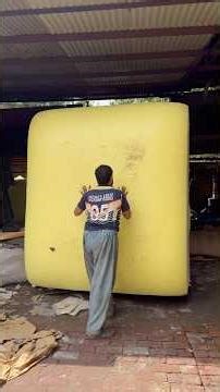 How Yellow Foam is Made in Factory | Satisfying Foam Cutting Process 💛
