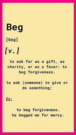 📚 Beg Meaning & Usage | Learn English Vocabulary in 60 Seconds!