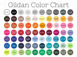 Gildan Color Chart, Gildan 5000 Color Chart, Gildan 2000 Color Chart, Gildan Color Table, Tshirt Color Guide, Gildan Sweatshirt Color Chart - Etsy