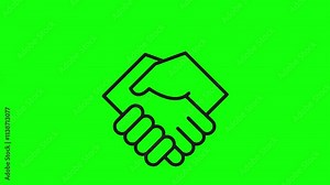 Flat Hand Gesture, Hand Shake Icon, Business agreement handshake or friendly handshake icon for apps and websites, Partnership symbol. Handshake line icon isolated on transparent background.