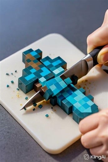 Cutting the Iconic Minecraft Diamond Sword 💎⚔️ | Satisfying ASMR Pixel Slice