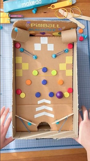 How to make a cardboard pinball machine 🕹️ #tutorial #diy