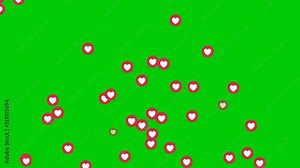 4K Rain Love cartoon animation on green screen. Animation water drop, drop down rain with chroma key and illuminated