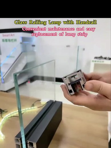 Aluminum Glass Railing Systems with Easy Replaceable Lamp Strip