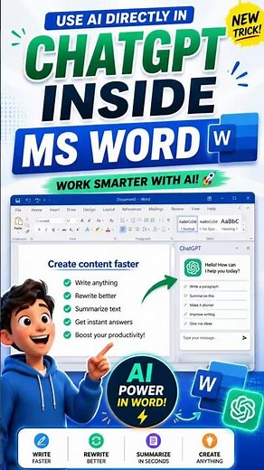 ChatGPT in Microsoft Word?! 🤯 Use AI Directly Inside MS Word! #shorts #words