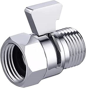 KES Shower Shut Off Valve G1/2" Brass with Handle Lever Water Flow Control Valve Flow Regulator Polished Chrome, K1140B3-CH-KES