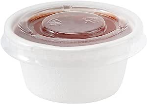 Restaurantware LIDS ONLY: Pulp Tek Lids For 2 Ounce Bagasse Cups 2000 Round Sample Cup Lids - Portion Cups Sold Separately Disposable Clear Plastic Lids For Condiment Cups