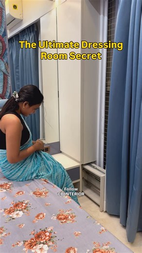 CB INTERIOR on Instagram: "✨ Master Bedroom Reveal: The Hidden Storage Edition! We believe in smart design that surprises. Take a look at this custom dresser area—it looks sleek, but the real magic is in the lower hidden drawer! It’s perfectly concealed, offering tons of extra, discreet storage without compromising the clean aesthetic. Spacious and perfectly organized, this is the dressing area you’ve been dreaming of. Want a custom-designed space like this? Contact me today! 📞 8828822122 Maste