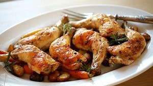 Sheet Pan Chicken with Potatoes and Veggies.