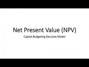 Exercises on the Net Present Value (NPV) as a Capital Budgeting Decision Model