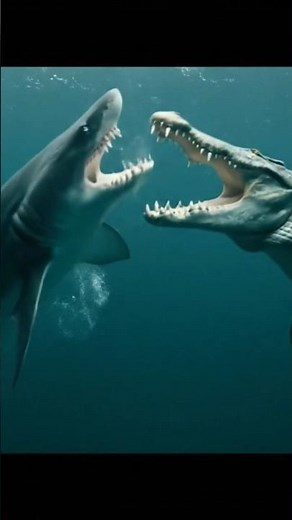Shark vs Crocodile: Battle in Deep Water 🌊 | Wild Vibes