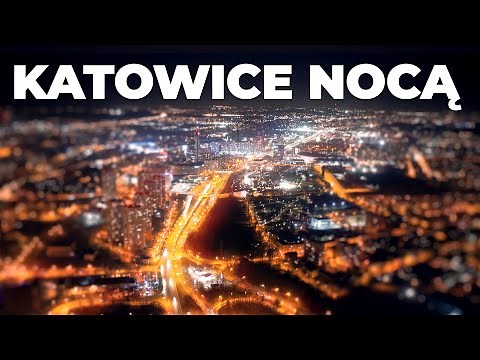 Jak wyglądają Katowice nocą z drona. Katowice City 2022