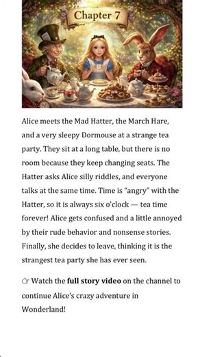 Alice in Wonderland Chapter 7 | The Mad Tea Party #shorts #learnenglish #audiobook