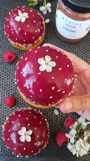 Mini Raspberry Rhubarb Tartlets 😍🍓 So Pretty!#kitchen #shorts