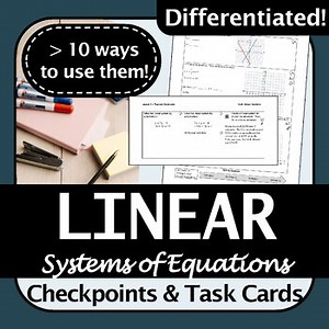 Solving Linear Systems Task Cards & Review Activities | Engaging Math Practice