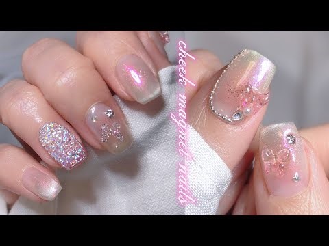 【self nail】cheek magnet nails