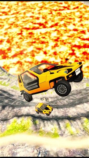 Cars vs Giant Lava Pit – BeamNG.drive #beamngdrive #automobile #usa #beamng #brasil #india #brasil