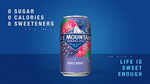 Ditch the sugary soda and try Ice Mountain Sparkling Water with 0 sugar, 0 calories and 0 sweeteners | Ice Mountain Natural Spring Water