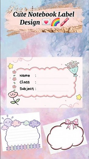Cute Notebook Label Design | DIY Name Tag for School Notebooks #shorts #DIYNametag #papercraft